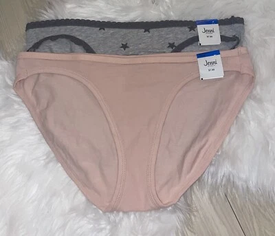 2 pares de bragas de bikini de algodón Jenni beige liso gris estrellas para mujer XL XLarge Foto 1 de 4