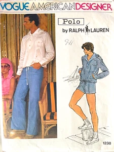 1970's VOGUE Men's Jacket,Pants,Shorts Ralph Lauren Pattern 1238 Size 38 - Picture 1 of 2