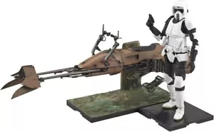 Star Wars Scout Trooper & Speeder Bike 1/12 Scale Plastic Model - Picture 1 of 3