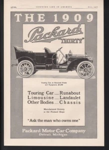 1908 PACKARD THIRTY TOURING CAR AUTO MEMORABILIA DETROIT MI MOTOR SPORT A22581 - Picture 1 of 1