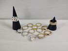 14 Assorted Womens Rings Size 8 Costume Jewelry Lot Gold/Silver Tone Faux Pearl 