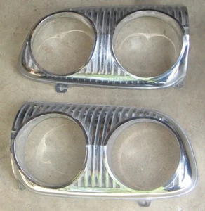 1960 Meteor Ford Canada Headlight Bezel Pair Used Orig CDC0AB-13064-A Custom 60 - Picture 1 of 9