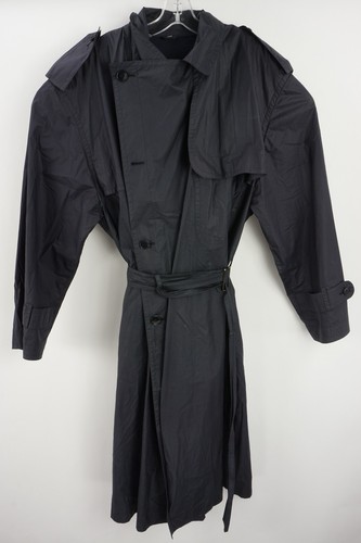 Trench lungo vintage Valentino impermeabile uomo EU 52 US 42 blu navy con cintura