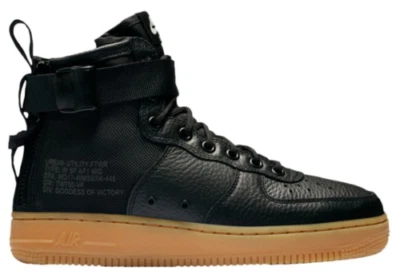NIKE W SF AIR FORCE 1 AF1 MID BLACK GUM AA3966 002 US WMNS SZ 6 - Image 1 of 4