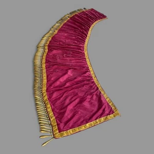 Grande Mantovana d’epoca  rossa con 128 pendagli torniti in legno dorato - Picture 1 of 12