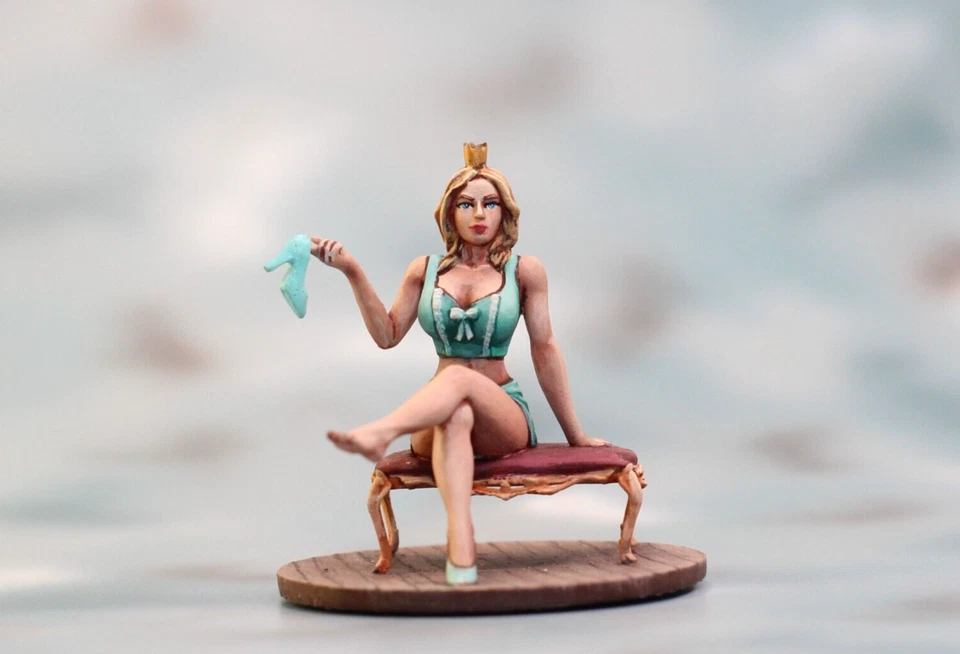 ⭐Sindeella.  Estatuilla 3D miniatura coleccionable Action Girl. 54mm 1/32 PINTADO⭐ Foto 1 de 4