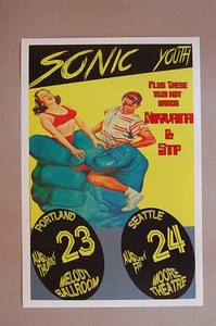 Sonic Youth Concert Tour Poster1990 Portland & Seattle W/ Nirvana & STP--- - Picture 1 of 1