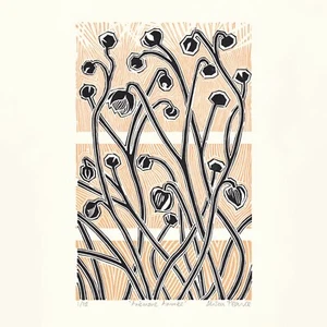 'Anemone Animée' Original limitierte Linolschnittdruck von Alison Pearce - Bild 1 von 8