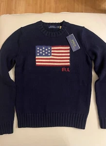Navy Ralph Lauren U.S flag jumper - Picture 1 of 8