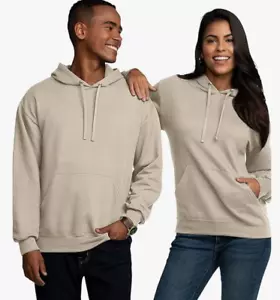 Fruit of the Loom Eversoft Fleece Hoodies Khaki Heather Pullover, Large - Picture 1 of 4
