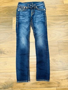 Pantalones de mezclilla True Religion ajustados con solapa grande T rojos talla 28 - Imagen 1 de 14
