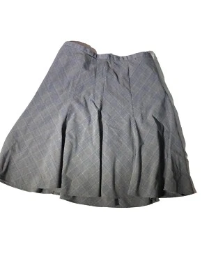 Falda Completa Midi Lane Bryant Gris A Cuadros Talla 16 Cremallera Lateral Poliéster Rayón Carrera Foto 1 de 4