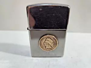 Vintage funktionierendes Zippo-Feuerzeug indianischer Kopf 1905 Penny 7181/33 - Bild 1 von 8