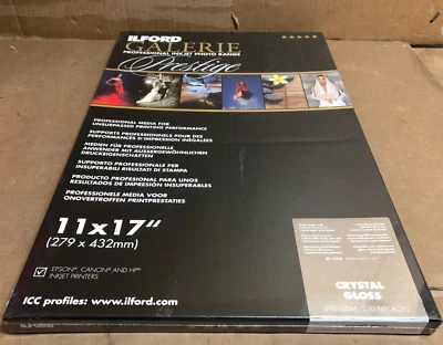 Ilford Galerie Crystal Gloss Inkjet Paper 11x17/25 Sheets ** - Image 1 of 4