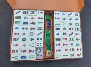 Chinese Mahjong Set Traditional 142 Tiles Mah-Jong Game Set w/ Case Box Chunky - Picture 1 of 9