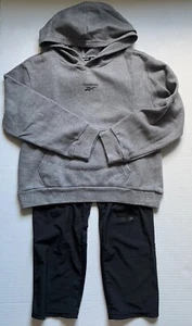 Lot of 2 Boys Sz 6 Reebok Gray Hooded Sweater and Champion Black Sweatpants - Picture 1 of 4