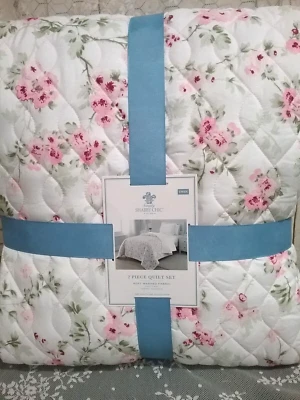 Juego de edredón Simply Shabby Chic Rachel Ashwell 2 piezas flor de cerezo DOBLE nuevo Foto 1 de 4