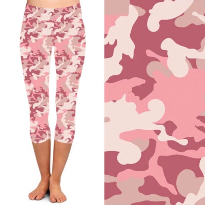 Leggings CAPRI rosa camuflaje para mujer talla grande TC 10-18 Foto 1 de 4