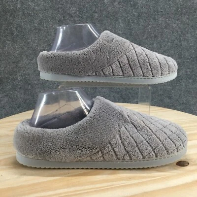 Туфли мужские Dearfoams Libby 11-12 стеганые махровые сабо серые комфортные с закрытым носком - Изображение 1 из 4