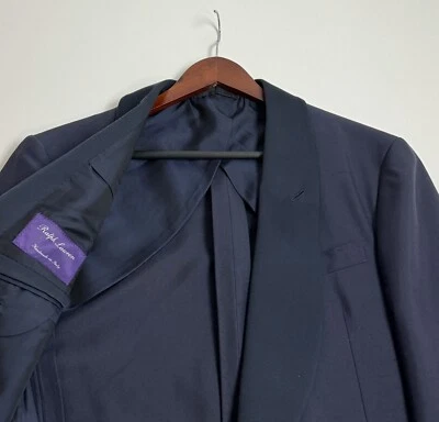 Blazer Ralph Lauren Etiqueta Púrpura Kent Shantung Seda Chal Cuello Talla 42 R #239 Foto 1 de 4