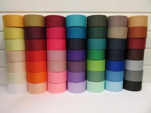 50mm Grosgrain Ribbon 2 metres or 20 metre Roll Double Side Ribbed UK 2" 2 inch - Picture 1 of 66