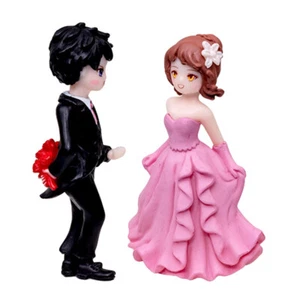 Wedding Couple Figurine Romantic Wedding Bride Groom Statue Wedding Cake Decor - Picture 1 of 12