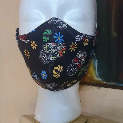 手工定制 3D 骷髅面膜 100% 棉 — 第 1/2 张图片