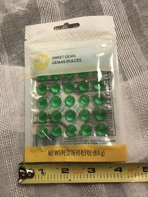 Wilton DULCES GEMAS GOLOSINAS BLING Hornear Pastel Topper 30 unidades DECORACIÓN Venta VERDE Foto 1 de 2