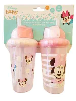 Disney Minnie Mouse Pop-Up Straw Sipper Cups 2 pack 10 oz PINK - Image 1 of 4