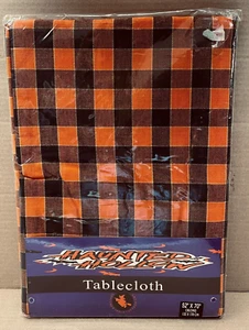Neu ohne Etikett Halloween Tischdecke, orange & schwarz Büffel kariert, Baumwolle 52"x70" länglich - Bild 1 von 10