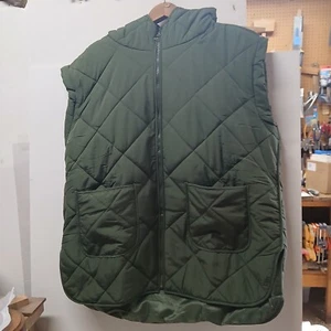 Leani Womens Long Puffer Vest Full Zip Hooded Sleeveless with Pockets Size L - Picture 1 of 10