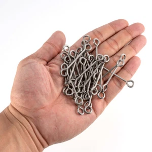 20Pcs Loop End Long Tails For Lead Weight Stainless Steel Wires Sea Carp Fishing - Picture 1 of 12