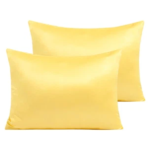 Silky Satin Toddler Pillowcase 2 Pack Soft Zipper Travel Pillow Cover 13 x 18 in - Picture 1 of 52