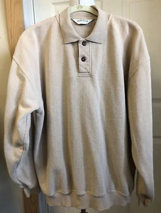 Orvis Mens 1/4 Button Elbow Patch Trim Cotton Pullover Sweater Size L - Picture 1 of 5