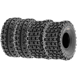 Set of 4, 22x7-10 & 20x10-9 Replacement ATV Trail 6 Ply Tires A027 by SunF - Picture 1 of 12