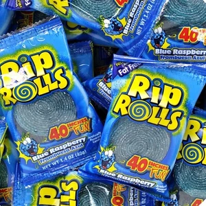 RIP ROLLS SOUR BLUE RASPBERRY ROLL Pack individual wrapped BULK BAG VALUE NOW!!! - Picture 1 of 3