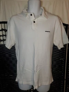 Camisa Polo Patagonia Para Hombre Grande Blanca Manga Corta Algodón Orgánico Exterior Usada en Excelente Condición - Imagen 1 de 4