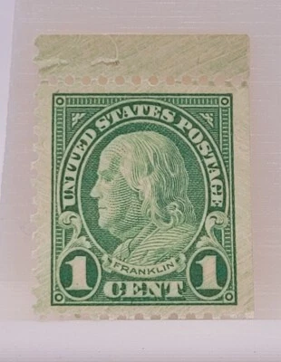 Ben Franklin Rare Vintage One Cent Stamp green lime  - Image 1 of 3