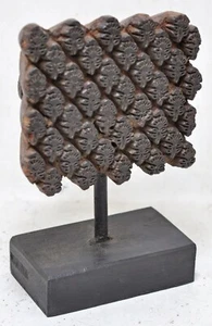 Antique Wooden Textile Printing Block Original Old Very Fine Hand Carved - Picture 1 of 8