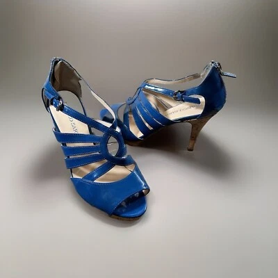 Franco Sarto Mujer Patente Azul Plataforma Bomba Sandalia Tacón Zapatos Talla 9.5M Nuevo Foto 1 de 4