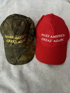 Make America Great Again Lot Of 2 Hat Adult Adjustable StrapBack - Picture 1 of 7