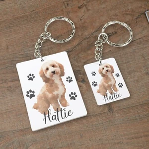 Cockapoo Dog Personalised Name Keyring / Keychain Gift Idea Cockerpoo - Picture 1 of 5