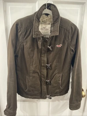 Chaqueta Hollister De Colección Y2K Rara Para Mujer Verde Sherpa Forrada Utilidad Abrigo de Trabajador S Foto 1 de 4