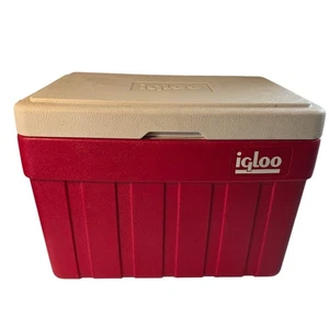 Ghiacciaia refrigeratore rosso bianco igloo vintage retrò anni 90 12X19 - Foto 1 di 9