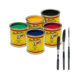 One-Shot 5 Farben Schriftzug und Nadelstreifen Farbe 1/4 Pint Dosen mit Bonusstreifen... - Bild 1 von 7