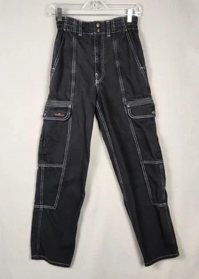 BDG 宽鬆溜冰牛仔裤女式 26 黑色对比针工装城市服装 — 第 1/4 张图片