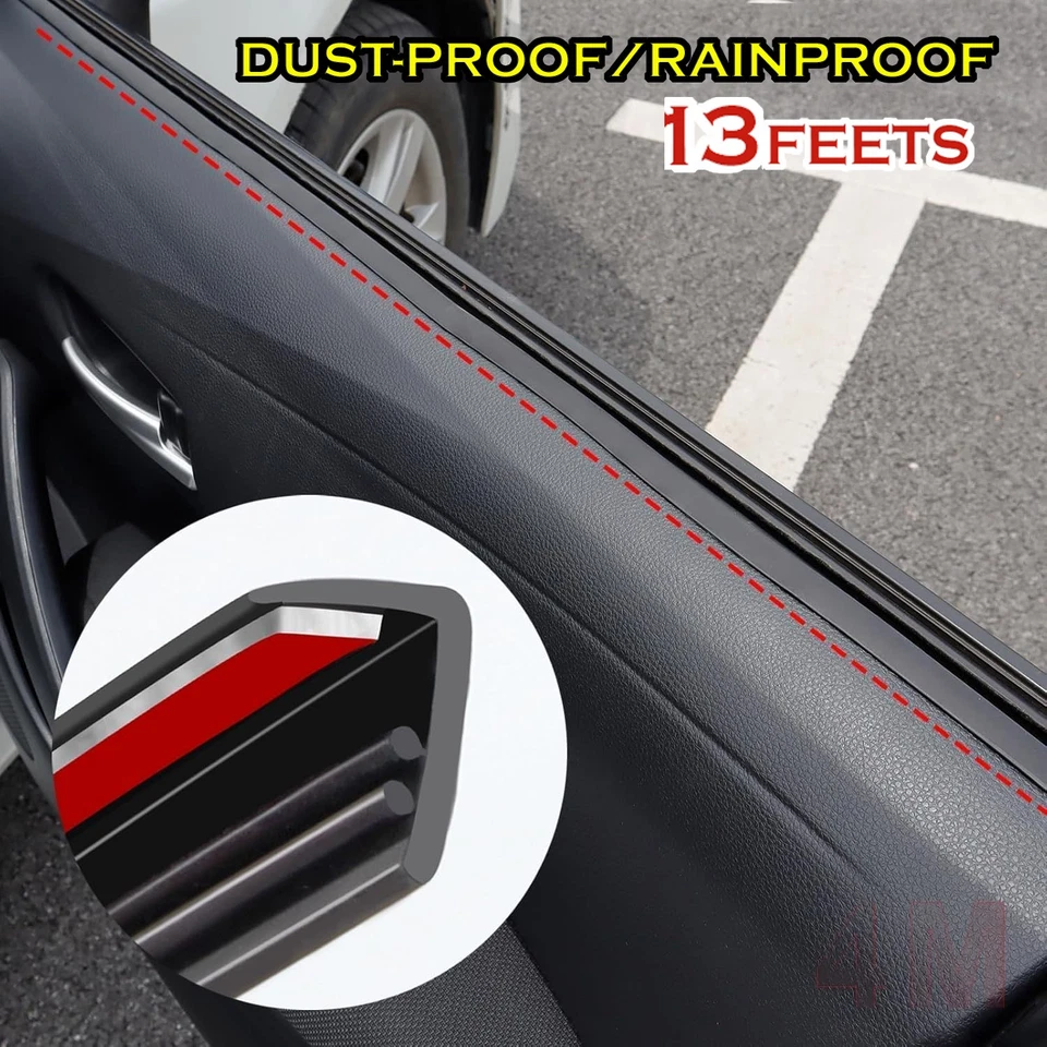 Tira de sellado de goma universal para moldura de borde de ventana lateral de puerta de coche Foto 1 de 4