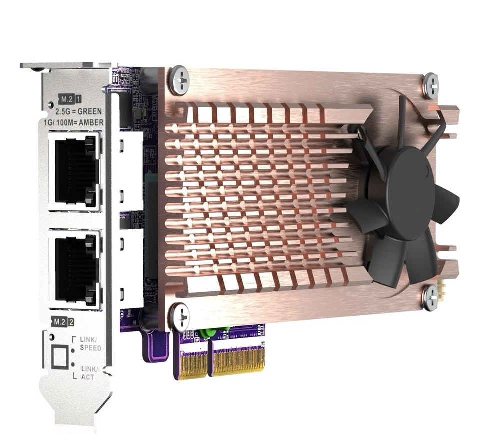 QNAP QM2-2P2G2T Dual M.2 2280 PCIe NVMe SSD & Dual-Port 2.5GbE Expansion Card - Image 1 of 1