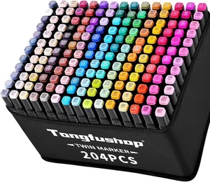 Tongfushop Marcatore 204 Colori Pennarelli Doppia Punta Impermeabile Marker Pen - Foto 1 di 24