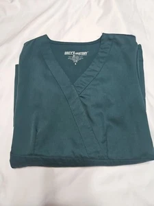 Women's Grey’s Anatomy By Barco Small S SM Active Scrub Shirt Dk Green Scrubs - Picture 1 of 4